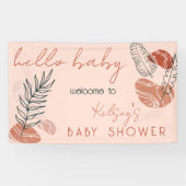 ボホミニマリストテラコッタ赤面ハローベビーシャワー 横断幕 (横)