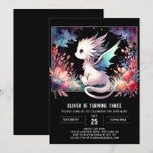 ボホミニマリストドラゴン誕生日 招待状 (正面/裏面)