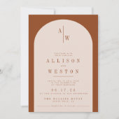 ボホミニマリストバーンオレンジ結婚式招待状 招待状 (正面)