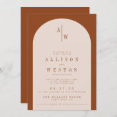 ボホミニマリストバーンオレンジ結婚式招待状 招待状 (正面/裏面)