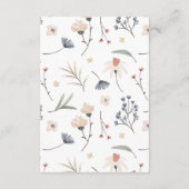 ボホミニマリストブラッシュストロークフローラブライダルシャワー サンキューカード (裏面)