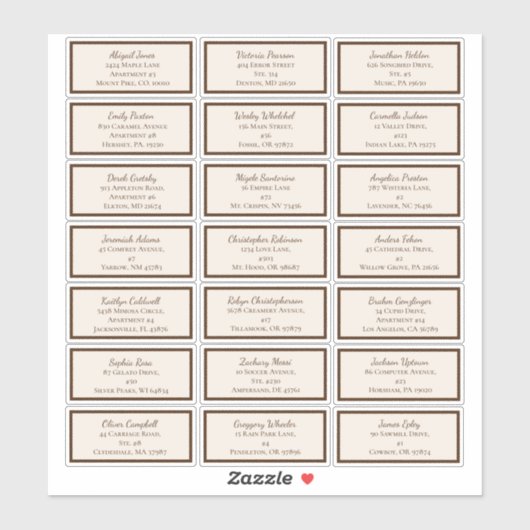 ボホミニマリストベビーシャワーゲスト住所 シール (シート)