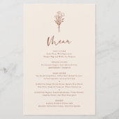 ボホミニマリストボタニカルテラコッタメニューカード (正面)