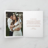 ボホミニマリストボタニカルテラコッタ結婚ズ サンキューカード (内部)