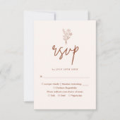 ボホミニマリストボタニカルテラコッタ結婚ズ 出欠カード (正面)