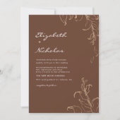 ボホミニマリストボタニカルテラコッタ結婚ズ 招待状 (正面)
