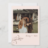 ボホミニマリストボタニカルテラコッタ結婚ズ 招待状 (裏面)