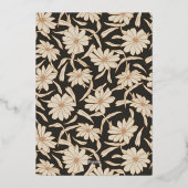 ボホミニマリストボタニカルブラックアイボリー結婚ズ金ゴールド 箔招待状 (裏面)