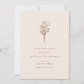 ボホミニマリストボタニカルブーケテラコッタ セーブザデート (正面)