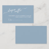 ボホミニマリストボーイブルーおむつラッフルベビーシャワー エンクロージャーカード (正面/裏面)