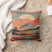 ボホミニマリストマウンテンランドスケープデザイン クッション (ブランケット)