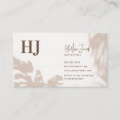 ボホミニマリストモンステラリーフシャドウロイヤリティ 名刺 (正面)