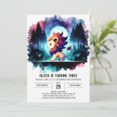 ボホミニマリストライオン誕生日 招待状 (スタンド正面)