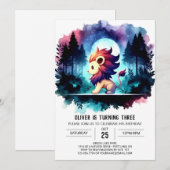 ボホミニマリストライオン誕生日 招待状 (正面/裏面)