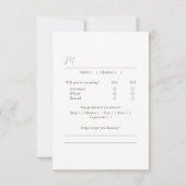 ボホミニマリストヴァース | 曲のリクエスト+食事の選択 出欠カード (裏面)