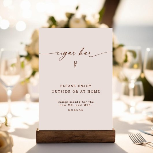 ボホミニマリスト好き葉巻バー結婚のサイン ポスター