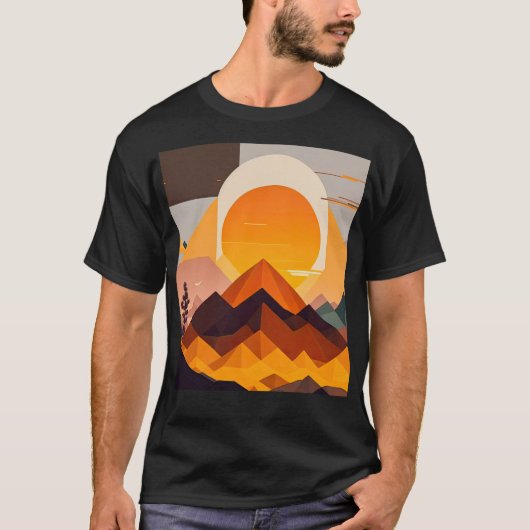 ボホミニマリスト山の風景 Tシャツ (正面)
