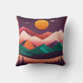 ボホミニマリスト山景色アート クッション (裏面)