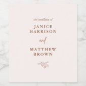 ボホミニマリスト植物学テラコッタ結婚ズ ワインラベル (シングルラベル)