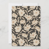 ボホミニマリスト植物黒とアイボリー結婚ズ 招待状 (裏面)