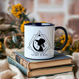 ボホミニマリスト白黒レディボス マグカップ