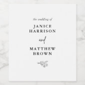 ボホミニマリスト白黒結婚ズ ワインラベル (シングルラベル)