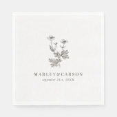 ボホミニマリスト結婚ワイルドフラワー紙 スタンダードランチョンナプキン (正面)