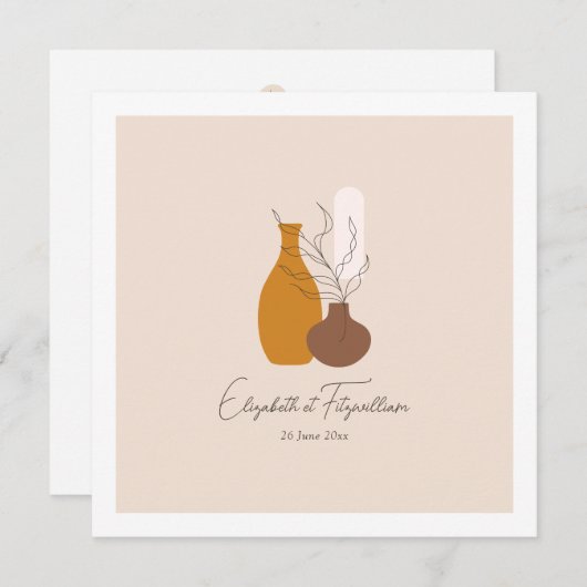 ボホミニマリスト結婚ヴァース広場 招待状 (正面/裏面)