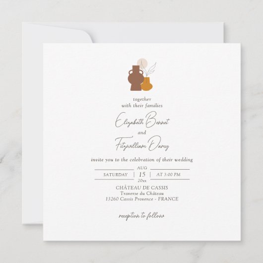 ボホミニマリスト結婚ヴァース広場 招待状 (裏面)