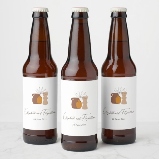 ボホミニマリスト結婚ヴァース ビールラベル (ボトル)