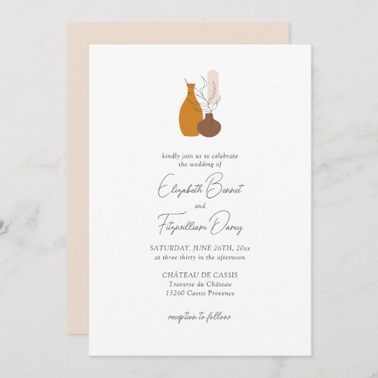 ボホミニマリスト結婚ヴァース 招待状 (正面/裏面)