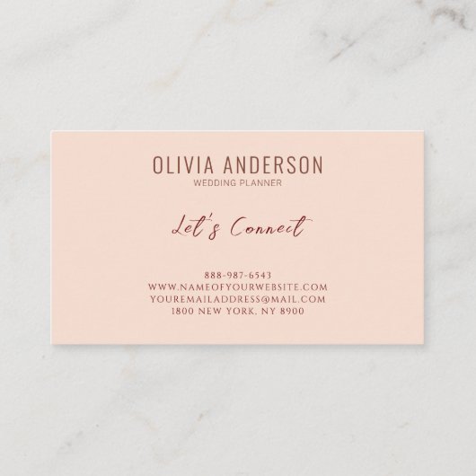 ボホミニマリスト自然テラコッタユニークロゴ 名刺 (裏面)