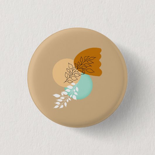 ボホミニマリスト葉 缶バッジ (正面)