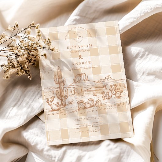 ボホミニマリスト西結婚砂漠 招待状
