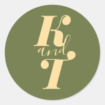 ボホミニマルの結婚モノグラムのステッカー