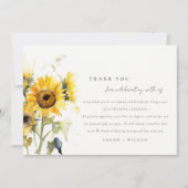 ボホミニマルウォーター色ひまわり素朴の結婚花 サンキューカード (正面)