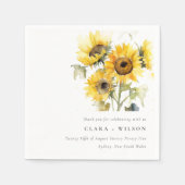 ボホミニマルウォーター色ひまわり素朴の結婚花 スタンダードカクテルナプキン (正面)