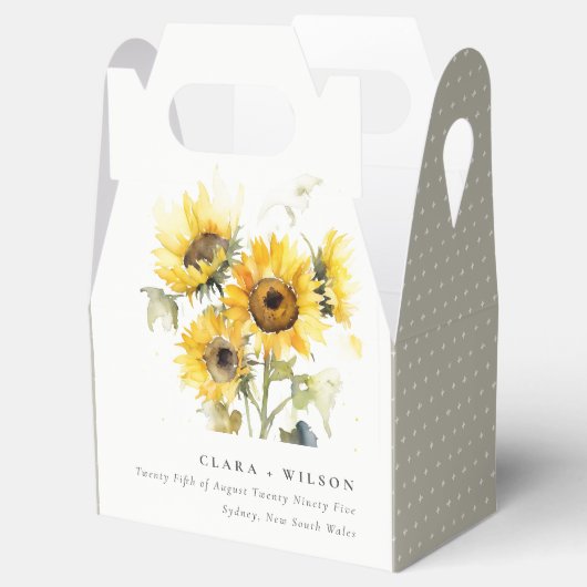 ボホミニマルウォーター色ひまわり素朴の結婚花 フェイバーボックス (オープン)