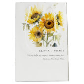 ボホミニマルウォーター色ひまわり素朴の結婚花 ミディアムペーパーバッグ (正面)