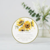 ボホミニマルウォーター色ひまわり素朴の結婚花 招待状 (スタンド正面)