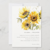 ボホミニマルウォーター色ひまわり素朴の結婚花 招待状 (正面)