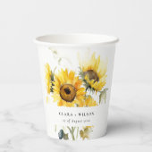 ボホミニマルウォーター色ひまわり素朴の結婚花 紙コップ (裏面)