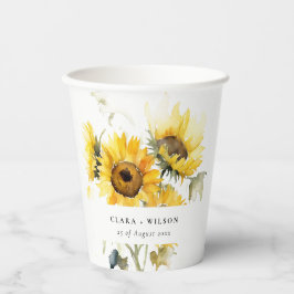 ボホミニマルウォーター色ひまわり素朴の結婚花 紙コップ