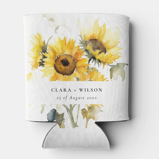 ボホミニマルウォーター色ひまわり素朴の結婚花 缶クーラー (裏面)