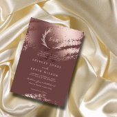 ボホミニマルエレガンスリーフ素朴モノグラム結婚ズ 招待状