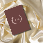 ボホミニマルエレガンスリーフ素朴モノグラム結婚ズ 招待状