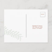 ボホミニマルオータムトーン結婚ズ インビテーションポストカード (裏面)