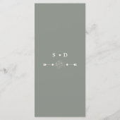 ボホミニマルスエレガントゲージグリーンシンプル結婚ズ メニュー (裏面)