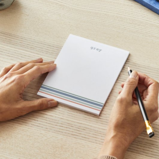 ボホミニマルストライプリストパーソナライズされた ノートパッド