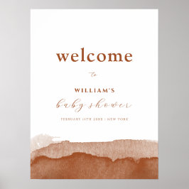 ボホミニマルテラコッタベビーグラデーションシャワーウェルカム ポスター